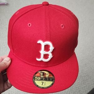 New Era 59Fifty Red Boston Redsox Baseball Cap 7 1/2